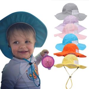 Baby emmer hoed vaste kleur zomer visser hoed reizen camping sunhat mode waterdichte visman hoeden