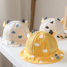 Bebé Cubo Sombreros Protector solar Pescador Niños Gorras de pesca suaves Niños Niñas Lindo Sombrero de lavabo Primavera Verano Niños Sombreros de sol Malla Transpirable Sombrero para 1--3Y