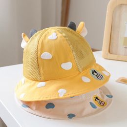 Bébé seau chapeaux crème solaire pêcheur enfants doux casquettes de pêche garçons filles mignon bassin printemps été enfants soleil maille respirant couvre-chef pour RRA124