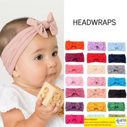 Baby Candy Colors Hoofdbanden Bow Band Bandjes Kids Girls Nylon Elastische Knoop Hoofdband Toddler Baby Accessoires Hoofdwrijvingen