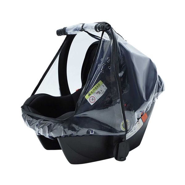 Cubierta de lluvia para asiento de coche de bebé, protección contra el clima para cochecito de EVA de grado alimenticio, impermeable, a prueba de viento, transpirable, transparente, parabrisas L230625