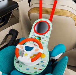 Asiento de coche de bebé de juguete, volante Musical de simulación, juguete con asiento de actividad ligero, juguetes de viaje para niños pequeños, regalos para niñas y niños