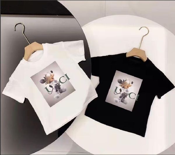 Designer Kids Shirts Bébé souris de dessin animé Vêtements de créateurs T-shirts Mode Filles Garçons Hauts à manches courtes Grands enfants Polyvalent INS Lettre Été Enfants Simple