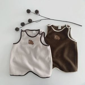 Baby Cartoon Vest Lente Herfst Kinderen Lange Schattige Beer Warme Jongens Katoenen Slaapzak Meisje Pyjama Baby Kleding 231220