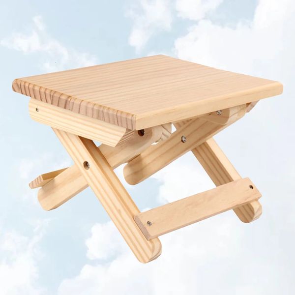 Chaises bébé 1pc Taboret pliable en bois tabouret pliant en bois chaise de pêche en plein air petit tabouret pour utilisation extérieure et intérieure jaune clair 231018