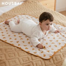Babycommode 7090Cm Absorberende Draagbare Luier Pad Bed Cover Leuke Dierenprint AntiDirty Matras 240315