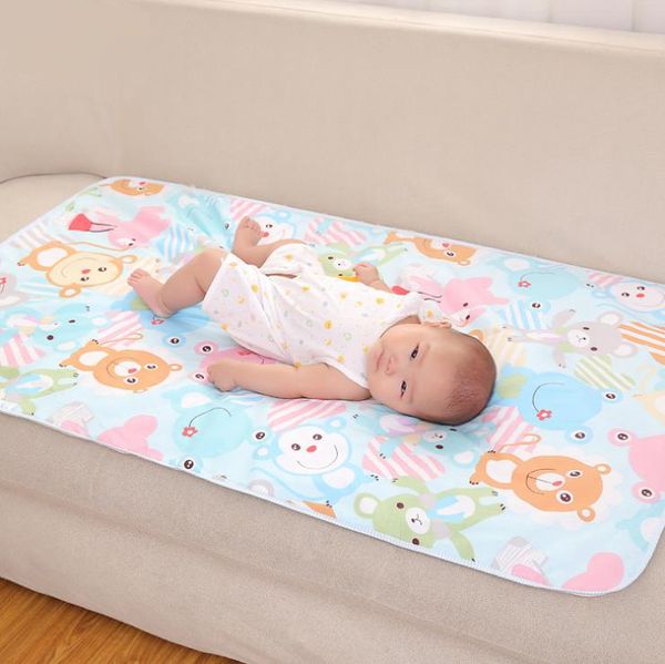 Matelas à langer pour bébé Dessin animé imprimé imperméable à l'eau pour bébé, coussinets d'urine en coton, couches de Table, matelas pour nourrissons, couverture de jeu BT5757