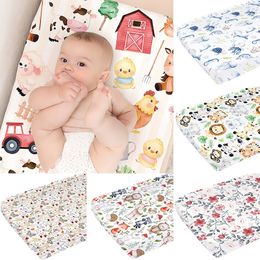 Baby Changing Pad Cover Stretchabele zachte luieraanpassingstafel Covers cartoon boerderstijl printpatronen luierveranderende matbladen