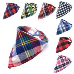 Party Favor Baby Geruite Driehoekige Sjaals Schotse Knoop Baby Driehoek Sjaal Dubbelzijdig Plaid Baby Katoen Speeksel Handdoek T9I002352