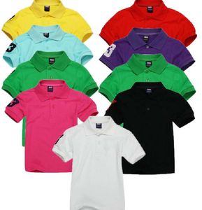 Baby kinderen poloshirt met korte mouw revers borduren paard jongens meisjes shirts zomer polo t-shirt tops tee kinderkleding 55