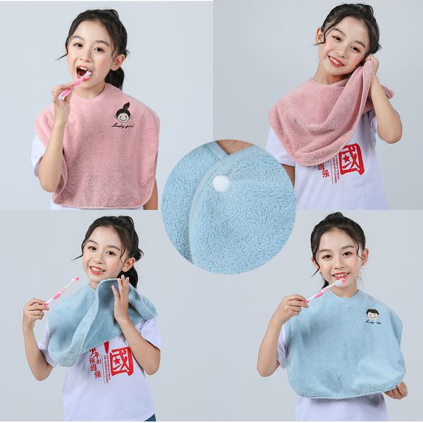 Baby Children's Saliva Salivel Multifonctionnel Baby Spit Milk Bib Coral Fleece Wash Towel