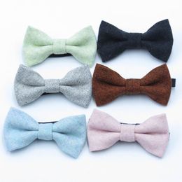 Baby Kinderen Wol Boog Tie 10 * 5.5cm 12 Kleuren voor Jongens Bowtie Effen Kleur Kind Kids Bowknot Ties Gratis FedEx TNT