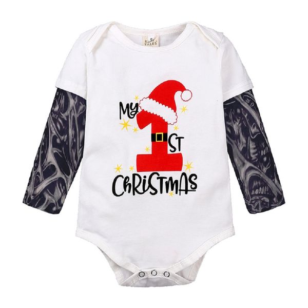 Bébé Costumes de bodys de Noël faux manches de tatouage