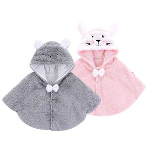 Baby Cloak Cape Outdoor Girl Windbreaker Thicken Winddicht Warme Kinderjas Peuter Kleding Flanel Baby Sjaal Jas 1-5Y H0909