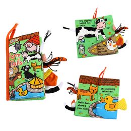 Baby Tissu Book Book Toddler Toys 0-1 an pour enfants Puzzle de queue d'animaux