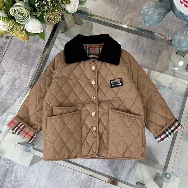 Manteau en duvet pour bébé, couleur marron, vêtements d'extérieur à la mode pour garçons et filles, manteaux chauds d'hiver, vente en gros, 2024