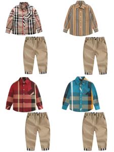 Ensemble de vêtements pour bébés, couleur marron, vêtements de styliste pour filles et enfants, vente en gros, ensembles de vêtements pour bébés garçons, 2 pièces, 2023