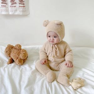 Vêtements pour bébé Automne et hiver mignon bébé ours onesie bébé pyjama chaud 240119