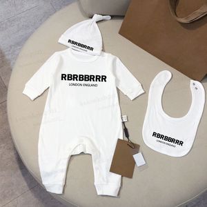 Vêtements pour bébé garçon/fille, barboteuse de marque avec lettres imprimées, combinaisons à manches longues, en coton doux, confortable, vêtements pour nouveau-nés