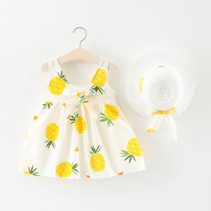 bébé vêtements filles ananas floral réservoir gilet jupes ensemble de vêtements fille robe enfants robes enfants été imprimé boutique vêtements