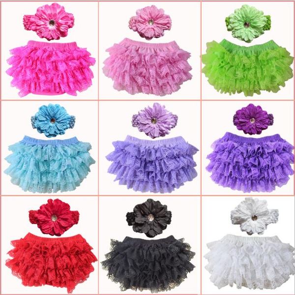 Bébé Vêtements Filles TuTu Pettiskirt Dentelle PP Shorts Briefs Toddler Fashion Bloomer Diaper Cover Boutique Ruffle Pain Pantalon SlipC4592