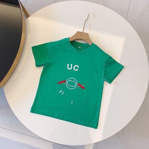 ropa de bebé camiseta de diseñador para niños camiseta para niños niña niño manga corta ropa para niños pequeños 1-15 años camisetas para niños verano de lujo con etiqueta de letra Cuerda roja verde clásica