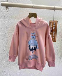 babykleding kinderen hoodies trui hoge kwaliteit trui voor jongen meisje maat 100-150 cm robot patroon afdrukken kind sweatshirts sep01