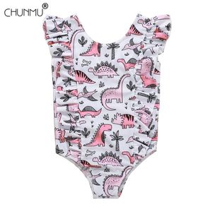 Bébé vêtements ensemble été maillots de bain filles maillot de bain mode Animal impression sans manches maillot de bain enfants 210508