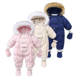 Vêtements d'hiver pour bébé, épais, extérieur, chaud, pour enfants, Onesie