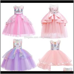 Vêtements pour bébés Bébé Enfants Maternité Drop Livraison 2021 Enfant Filles 34 Design Sans Manches Robes De Princesse Brodées Robe De Mariée Été Par