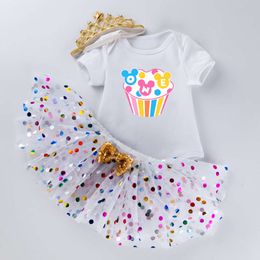 Ropa para bebés, ropa de luna llena de bebé recién nacido, mono de manga corta, seta de falda tutú