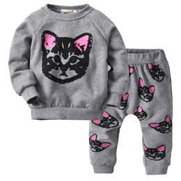 Ensembles de vêtements pour bébés 2019 printemps bébé nouveau-né garçon fille dessin animé unisexe T-shirts à manches longues + pantalons 2PCS tenues Bebes Survêtements LJ201023