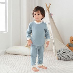 Ensembles de vêtements pour bébés en sous-vêtements chauds ensembles de tout-petits-tands de survêtement bleu rouge pyjamas et pantalons d'hiver mignons de costume de sport