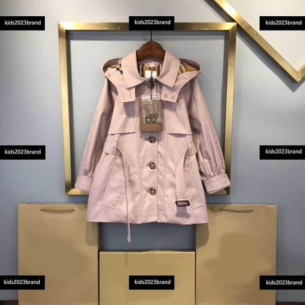 manteaux bébé Veste enfant Veste enfant Outwear Printemps Doublure à carreaux Conception coupe-vent à capuche TAILLE 110-160 CM Vente chaude Feb26