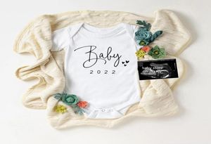 Bébé à venir 2022 Bodys imprimé simple annonce de grossesse garçons filles pour tout-petit ropa tenue Rompers6867147