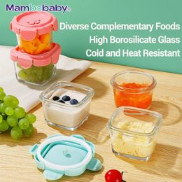 Récipient alimentaire d'alimentation complémentaire pour bébé avec bouchon d'étanchéité pot en verre gratuit stockage Portable boîte de magasin Mambobaby 240111