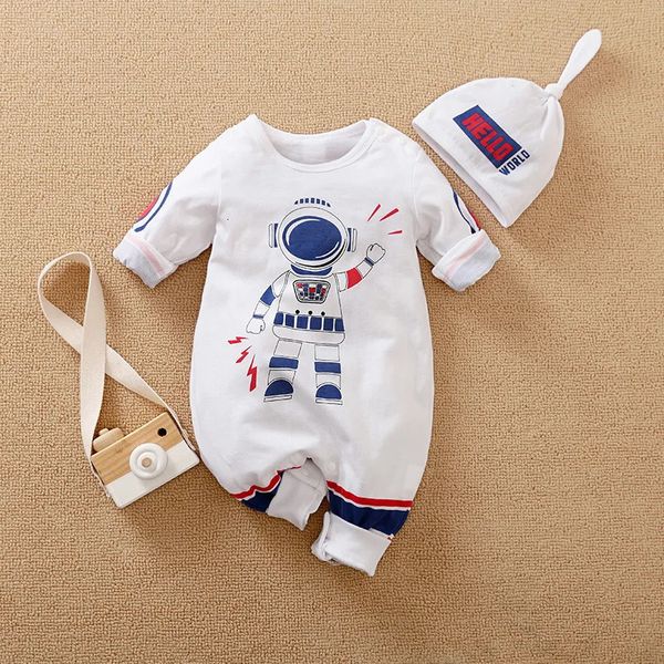 Traje de bebé Niños Astronauta Traje espacial Nacido Niño Ropa para niños Conjunto con sombrero Trajes Niño Otoño Niños 0 3 6 9 12 24 meses 240226