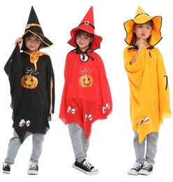 Costume bébé Halloween filles sorcière cape et chapeau ensemble Festival fête décor enfants dessin animé citrouille capes