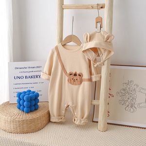 Traje de bebé Corea primavera y otoño mamelucos niño niña mono manga larga 100 algodón mono ropa 240119