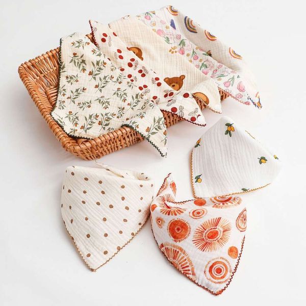 Bavoirs en coton pour bébé, Triangle en dentelle douce, tissu de rot, serviette de salive, tablier Bandana, écharpe pour garçons et filles, bavoir d'alimentation, Style coréen