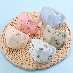 Masques de visage en coton pour bébé Masque en tissu de coton étudiant réutilisable Masques anti-poussière anti-smog pour enfants 1-3 ans