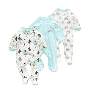 Baby katoen jumpsuit baby klimmen pak lange mouw en voet onesie baby jongen kleding peuter meisje winter jumsuit bebe romper 201027