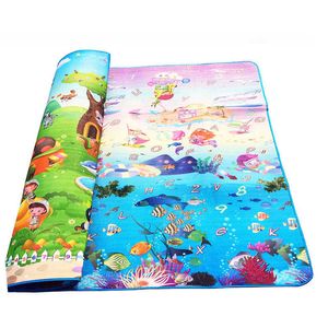 Bébé rampant tapis face motif Animal + océan 2 * 1.8 m bébé tapis de jeu bébé tapis doux sol enfants extérieur tapis enfant 210724