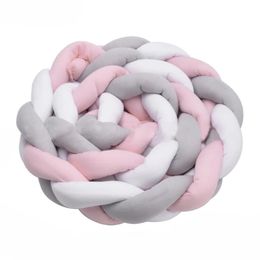 Pare-chocs de berceau pour bébé, en peluche tressée nouée, décor de berceau, cadeau pour nouveau-né, coussin d'oreiller, lit Junior, pare-chocs de sommeil, 2 mètres, Whi2809