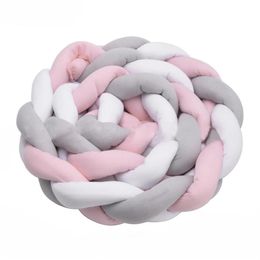 Pare-chocs de berceau pour bébé, en peluche tressée nouée, décor de berceau, cadeau pour nouveau-né, coussin d'oreiller, lit Junior, pare-chocs de sommeil, 2 mètres, Whi231S