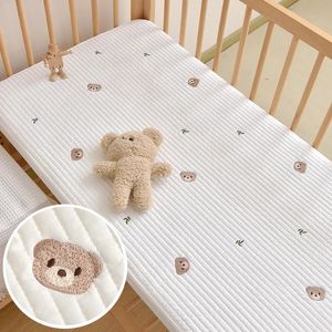 Bébé berceau drap-housse Style coréen coton matelassé enfants drap de lit né enfant en bas âge literie berceau lit matelas couverture 240111