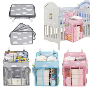 Babybedje Hangende Opbergtas Luier Nappy Organizer Cot Bed Organizer Bag Baby Essentials Luier Caddy Kinderwieg Beddengoed Sets 240111