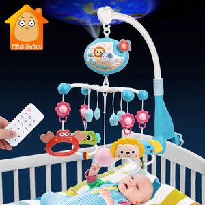 Baby Crib Mobile Joystick jouet 0-12 mois bébé Rotation Music Rotation Projecteur Night Light Bed Bell Education Born Gift 240514