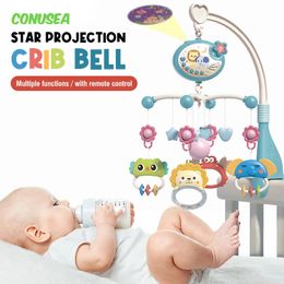 Joystick móvil de cuna para bebés con proyectores Música giratoria Noche de juguete Ligero adecuado para campanas de cunas de 0 a 12 meses adecuadas para los nacidos 240514