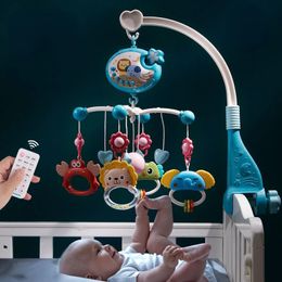 Bébé berceau mobile hochets jouets télécommande étoile projection synchronisation né lit cloche enfant en bas âge carrousel jouet musical 0-12 M cadeaux 240108